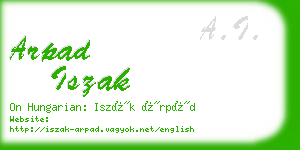 arpad iszak business card